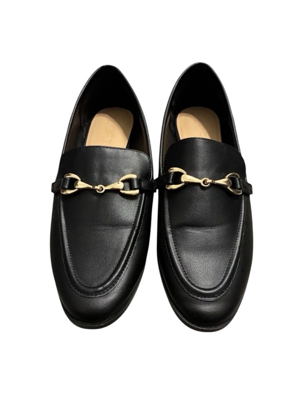 Ann Taylor LOFT Black Horse Bit Loafers